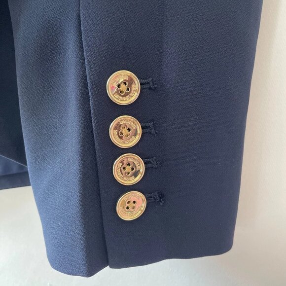 Michael Kors Womens Navy Blue Shawl Style Lapel Double Breasted Blazer Size 12 - Picture 3 of 10